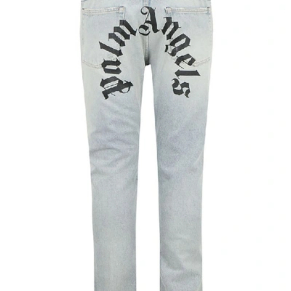 Palm Angels Logo Light Blue Jeans
